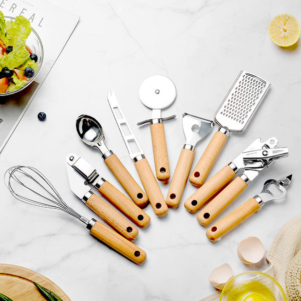 Kitchen Wooden Handle Baking Tool Set