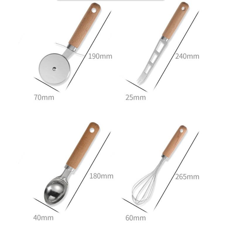 Kitchen Wooden Handle Baking Tool Set